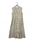 CADUNEカデュネ）の古着「タックジレワンピース」｜ライトグレー