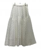 CADUNEカデュネ）の古着「ラウンドカットスカート」｜ホワイト