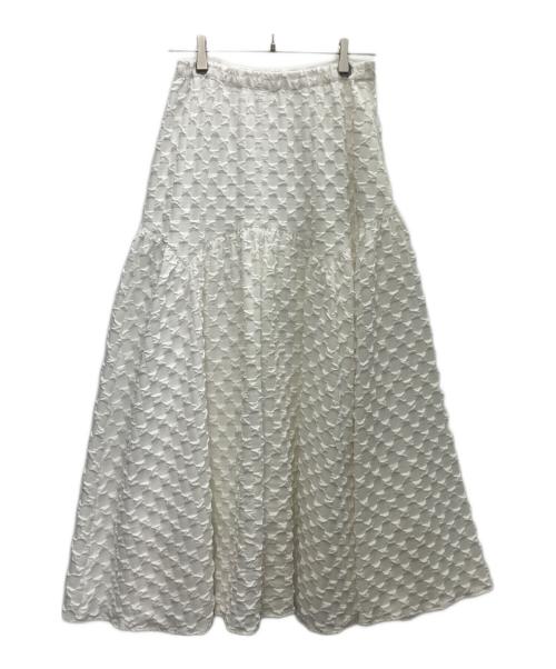 CADUNE（カデュネ）CADUNE (カデュネ) ラウンドカットスカート ホワイト サイズ:SIZE38の古着・服飾アイテム