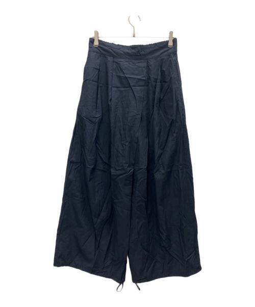 journal standard luxe（ジャーナルスタンダード ラックス）journal standard luxe (ジャーナルスタンダード ラックス) ミリタリークロス タックワイドパンツ ネイビー サイズ:Sの古着・服飾アイテム