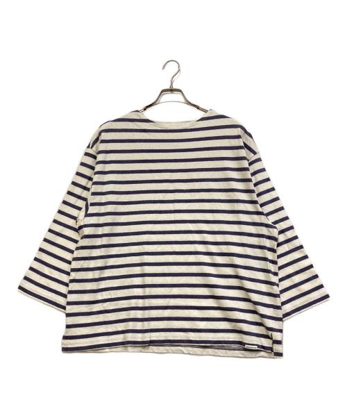 UPCYCLELINO（アップサイクルリノ）UpcycleLino (アップサイクルリノ) ボーダービックTシャツ ブルー サイズ:2の古着・服飾アイテム