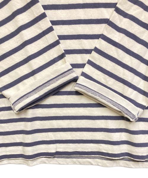 UPCYCLELINO（アップサイクルリノ）UpcycleLino (アップサイクルリノ) ボーダービックTシャツ ブルー サイズ:2の古着・服飾アイテム