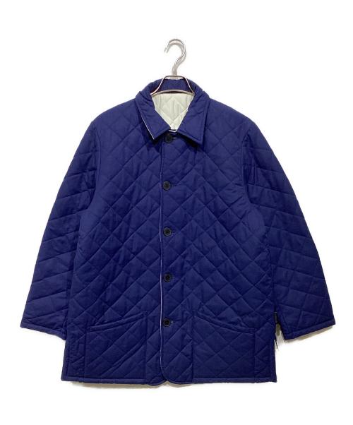 LAVENHAM（ラベンハム）LAVENHAM (ラベンハム) L'ECHOPPE (レショップ) 別注 リバーシブルキルティングジャケット ブルー×ホワイト サイズ:Lの古着・服飾アイテム