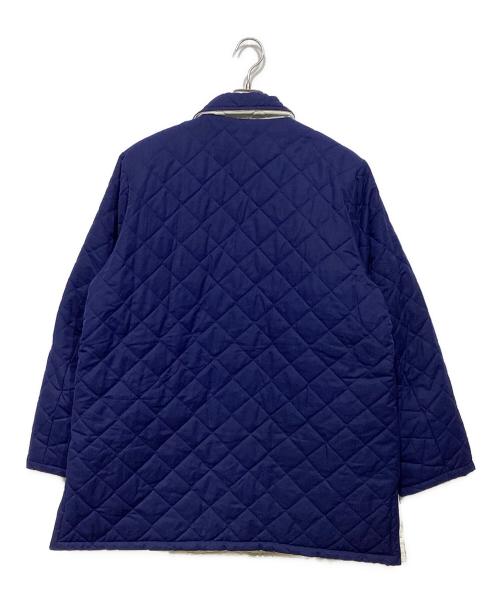 LAVENHAM（ラベンハム）LAVENHAM (ラベンハム) L'ECHOPPE (レショップ) 別注 リバーシブルキルティングジャケット ブルー×ホワイト サイズ:Lの古着・服飾アイテム