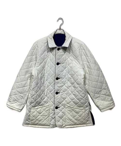 LAVENHAM（ラベンハム）LAVENHAM (ラベンハム) L'ECHOPPE (レショップ) 別注 リバーシブルキルティングジャケット ブルー×ホワイト サイズ:Lの古着・服飾アイテム