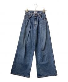 aluna（アルナ）の古着「aluna タックデニムパンツ」｜ブルー