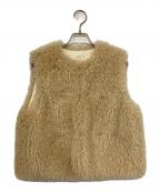 YORIヨリ）の古着「ショートカールファーチョッキ」｜ベージュ