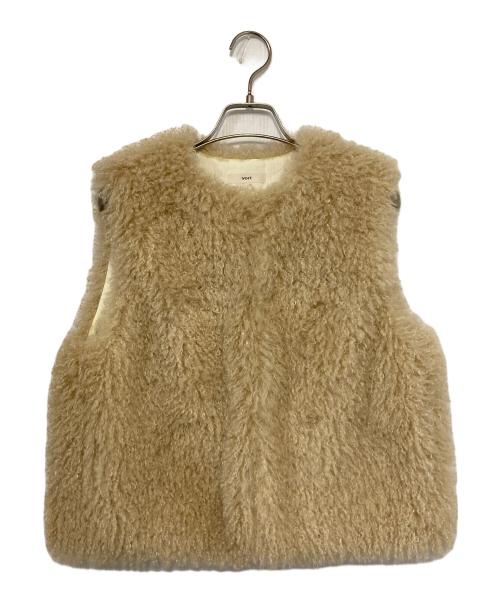 YORI（ヨリ）yori (ヨリ) ショートカールファーチョッキ ベージュ サイズ:Fの古着・服飾アイテム