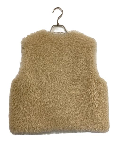 YORI（ヨリ）yori (ヨリ) ショートカールファーチョッキ ベージュ サイズ:Fの古着・服飾アイテム