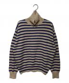 DEMYLEEデミリー）の古着「カシミヤハイネックニット　3810800110」｜ブラウン×ブルー