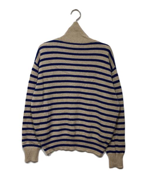 DEMYLEE（デミリー）DEMYLEE (デミリー) カシミヤハイネックニット　3810800110 ブラウン×ブルー サイズ:Sの古着・服飾アイテム