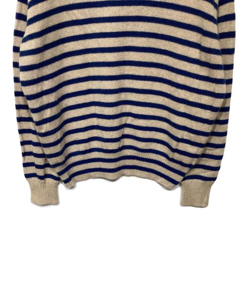 DEMYLEE（デミリー）DEMYLEE (デミリー) カシミヤハイネックニット　3810800110 ブラウン×ブルー サイズ:Sの古着・服飾アイテム