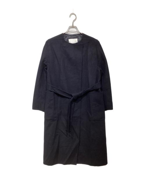 BALLSEY（ボールジィ）BALLSEY (ボールジィ) プレミアムウールリバー ノーカラーコート ネイビー サイズ:36の古着・服飾アイテム