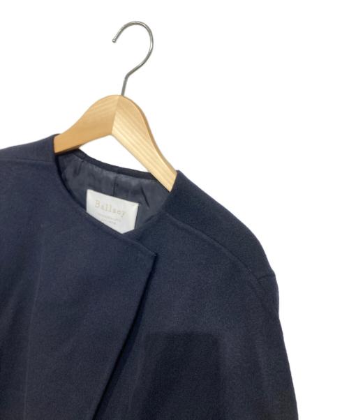 BALLSEY（ボールジィ）BALLSEY (ボールジィ) プレミアムウールリバー ノーカラーコート ネイビー サイズ:36の古着・服飾アイテム