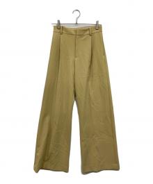 H BEAUTY&YOUTH（エイチ ビューティー&ユース）の古着「ダブルクロスワイドパンツ」｜イエロー