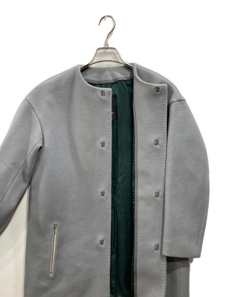DRAWER（ドゥロワー）DRAWER (ドゥロワー) メルトンノーカラーコート グレー サイズ:38の古着・服飾アイテム