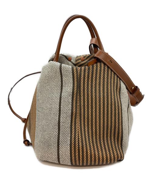 mica della valle（ミカ デラ ヴァッレ）mica della valle (ミカ デラ ヴァッレ) nuvola piccola 2way bag アイボリー×ブラウンの古着・服飾アイテム