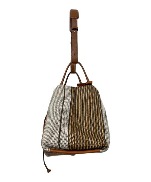 mica della valle（ミカ デラ ヴァッレ）mica della valle (ミカ デラ ヴァッレ) nuvola piccola 2way bag アイボリー×ブラウンの古着・服飾アイテム