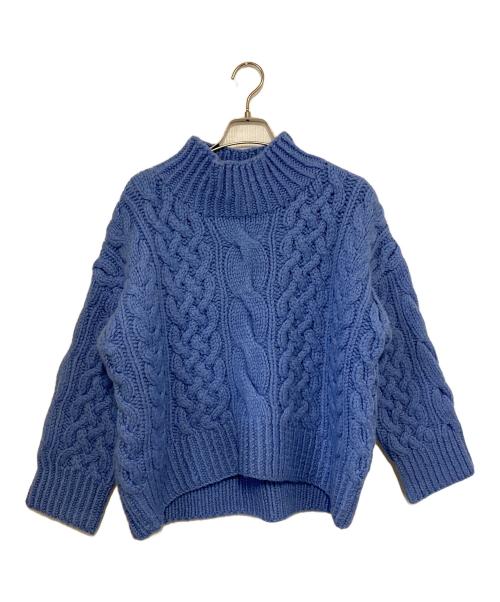 ebure（エブール）EBURE (エブール) ケーブルニット ブルー サイズ:Fの古着・服飾アイテム