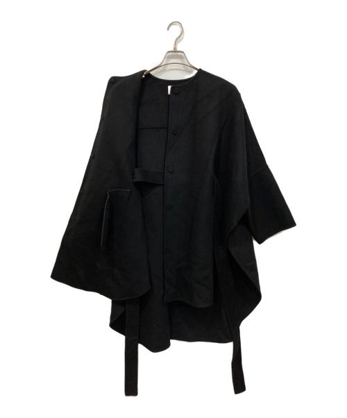 LE PHIL（ル フィル）LE PHIL (ル フィル) ソフトウールリバーポンチョ ブラック サイズ:1の古着・服飾アイテム