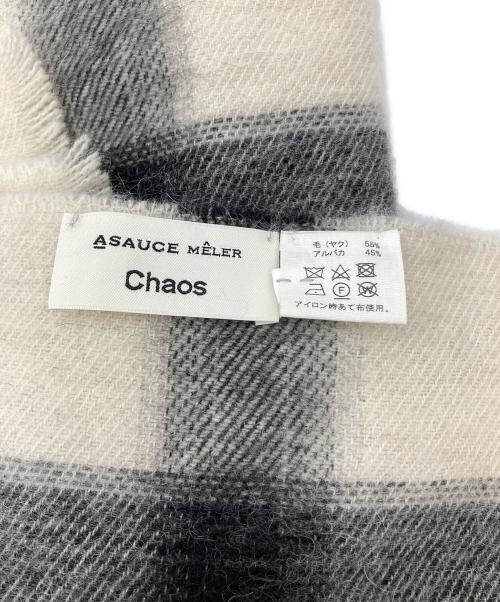 ASAUCE MELER（アソースメレ）ASAUCE MELER (アソースメレ) CHAOS (カオス) ヤク×アルパカシャンブレーストール ホワイトの古着・服飾アイテム