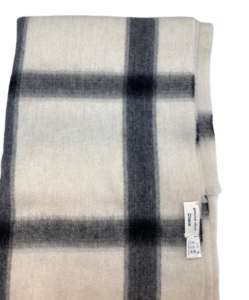 ASAUCE MELER（アソースメレ）ASAUCE MELER (アソースメレ) CHAOS (カオス) ヤク×アルパカシャンブレーストール ホワイトの古着・服飾アイテム