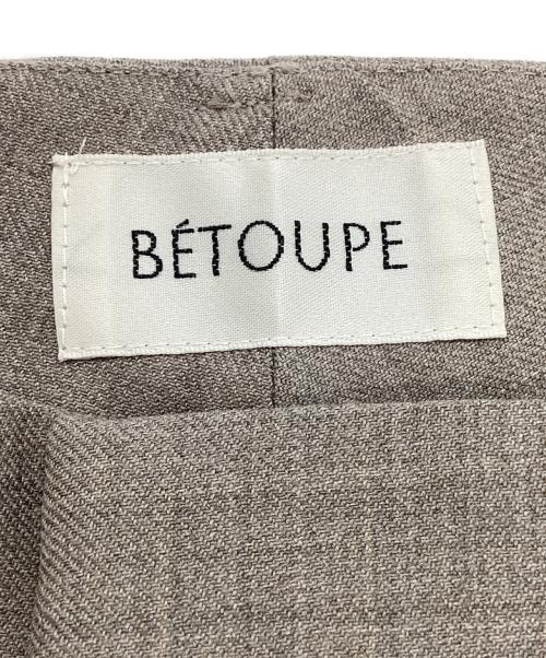 BETOUPE（ベトゥープ）BETOUPE (ベトゥープ) ウールサキソニータックパンツ ベージュ サイズ:-の古着・服飾アイテム
