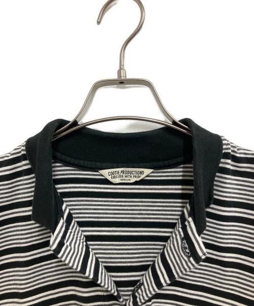 COOTIE PRODUCTIONS（クーティープロダクツ）COOTIE PRODUCTIONS (クーティープロダクツ) Supima Border Oversized L/S Polo ブラック サイズ:Mの古着・服飾アイテム