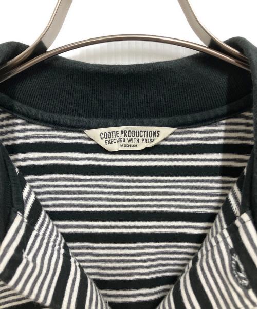 COOTIE PRODUCTIONS（クーティープロダクツ）COOTIE PRODUCTIONS (クーティープロダクツ) Supima Border Oversized L/S Polo ブラック サイズ:Mの古着・服飾アイテム