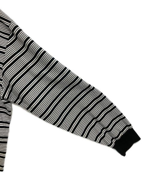 COOTIE PRODUCTIONS（クーティープロダクツ）COOTIE PRODUCTIONS (クーティープロダクツ) Supima Border Oversized L/S Polo ブラック サイズ:Mの古着・服飾アイテム