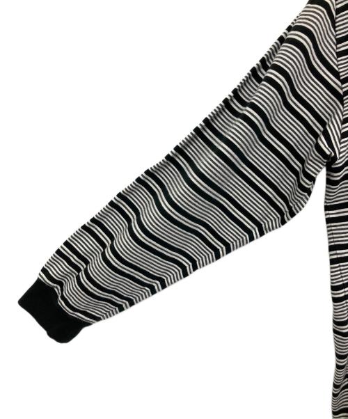 COOTIE PRODUCTIONS（クーティープロダクツ）COOTIE PRODUCTIONS (クーティープロダクツ) Supima Border Oversized L/S Polo ブラック サイズ:Mの古着・服飾アイテム