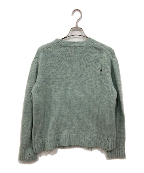 UNUSED（アンユーズド）UNUSED (アンユーズド) 3G crew neck damage knit グリーン サイズ:2の古着・服飾アイテム