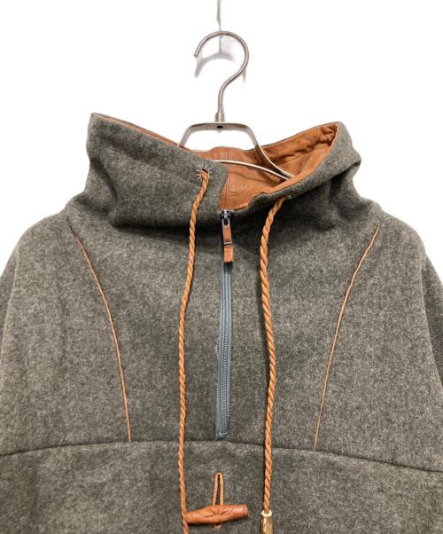 古着（フルギ）古着 (フルギ) レザー切替ハーフジップジャケット カーキ サイズ:不明の古着・服飾アイテム