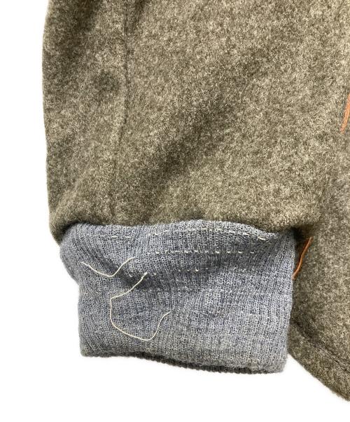 古着（フルギ）古着 (フルギ) レザー切替ハーフジップジャケット カーキ サイズ:不明の古着・服飾アイテム