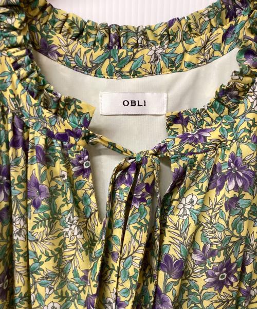 OBLI（オブリ）OBLI (オブリ) シフォンフラワーワンピース イエロー サイズ:Mの古着・服飾アイテム