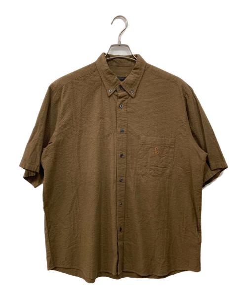 SOPHNET.（ソフネット）SOPHNET. (ソフネット) シアサッカーシャツ カーキ サイズ:Mの古着・服飾アイテム