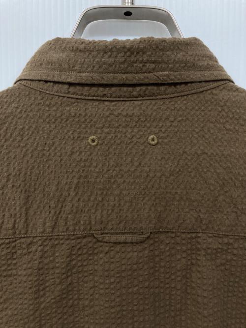 SOPHNET.（ソフネット）SOPHNET. (ソフネット) シアサッカーシャツ カーキ サイズ:Mの古着・服飾アイテム