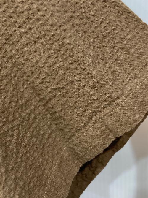 SOPHNET.（ソフネット）SOPHNET. (ソフネット) シアサッカーシャツ カーキ サイズ:Mの古着・服飾アイテム
