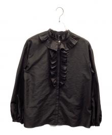 journal standard L'essage（ジャーナルスタンダード レサージュ）の古着「プリーツフリルブラウス」｜ブラック