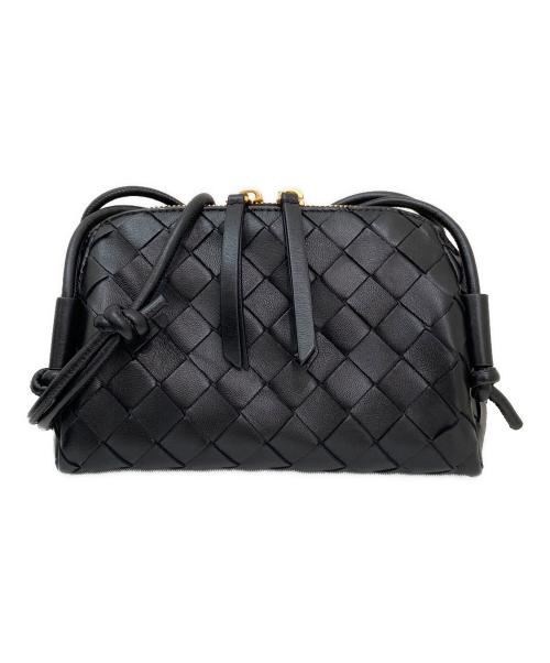 BOTTEGA VENETA（ボッテガベネタ）BOTTEGA VENETA (ボッテガベネタ) イントレチャート コンサートポーチ ブラックの古着・服飾アイテム
