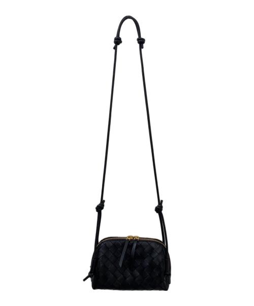 BOTTEGA VENETA（ボッテガベネタ）BOTTEGA VENETA (ボッテガベネタ) イントレチャート コンサートポーチ ブラックの古着・服飾アイテム