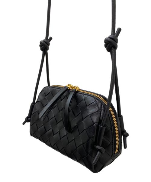 BOTTEGA VENETA（ボッテガベネタ）BOTTEGA VENETA (ボッテガベネタ) イントレチャート コンサートポーチ ブラックの古着・服飾アイテム