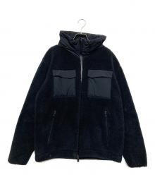 HERNO（ヘルノ）の古着「ラミナー ポリエステルボアジップフーディーブルゾン」｜ネイビー