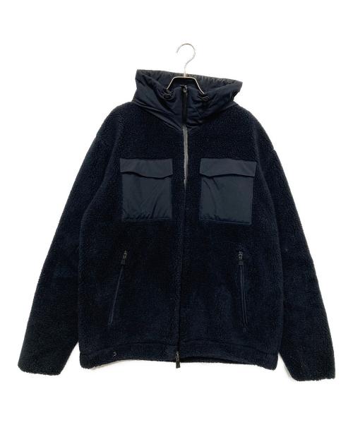 HERNO（ヘルノ）HERNO (ヘルノ) ラミナー ポリエステルボアジップフーディーブルゾン ネイビー サイズ:SIZE 46の古着・服飾アイテム