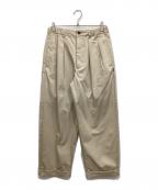 TapWaterタップウォーター）の古着「Cotton Chino Tuck Trousers」｜ベージュ