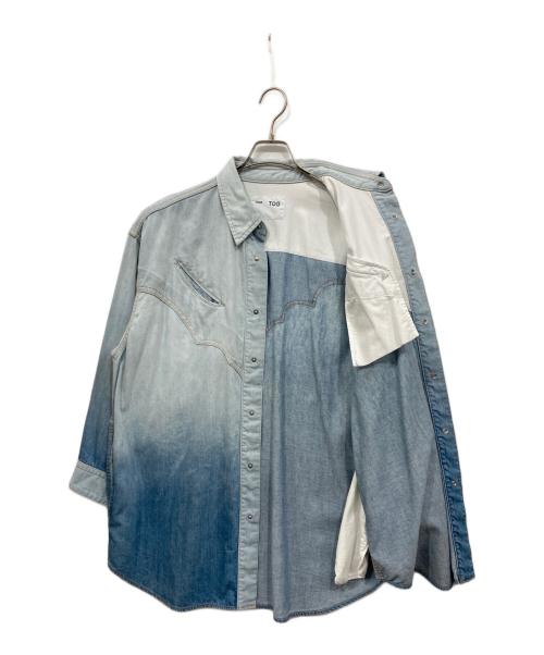 TOGA TOO（トーガ・トゥ）TOGA TOO (トーガ・トゥ) グラデーション オーバーデニムウエスタンシャツ ブルー サイズ:Sの古着・服飾アイテム