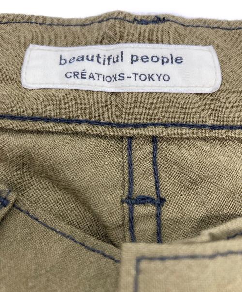 beautiful people（ビューティフルピープル）beautiful people (ビューティフルピープル) double-end tropical wool flare skirt カーキ×ブラック サイズ:36の古着・服飾アイテム