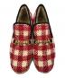 中古・古着 GUCCI (グッチ) ホースビット ツイード ローファー　GUCCI　 レッド サイズ:38 1/2：25000円