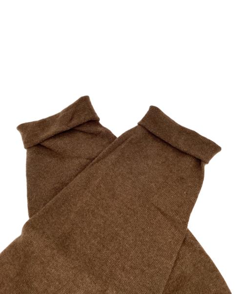 ARGUE（アーギュ）ARGUE (アーギュ) SUPER EXTRA FINE LAMB‘S WOOL T-SHIRT HOLE KNIT AR24AW-AP02 ブラウン サイズ:2の古着・服飾アイテム