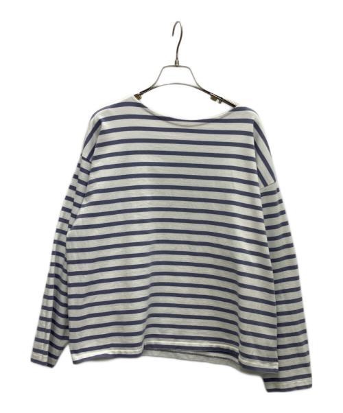 AURALEE（オーラリー）AURALEE (オーラリー) IENA (イエナ) ボートネックボーダーカットソー ホワイト×ブルー サイズ:SIZE1の古着・服飾アイテム